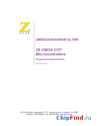 Datasheet Z86E02 manufacturer Zilog
